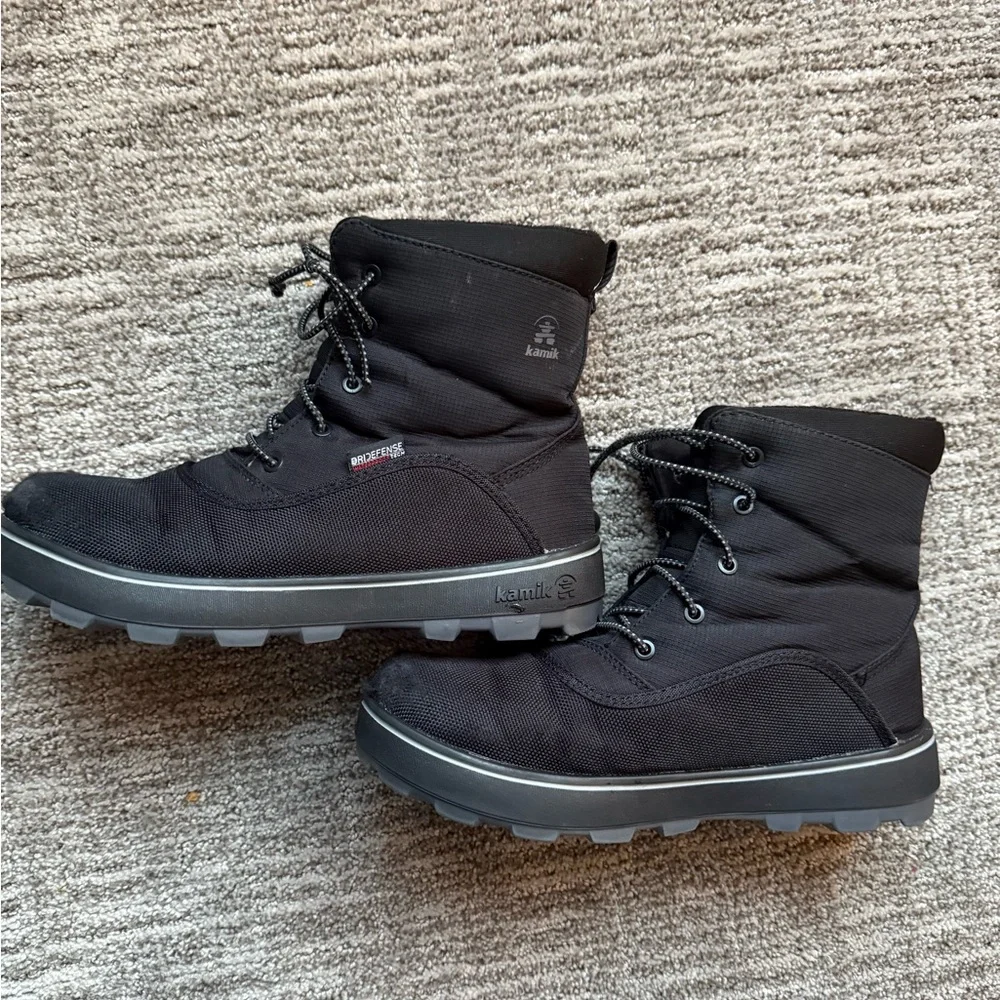 Kamik Black and Gray Kids Snow Boots